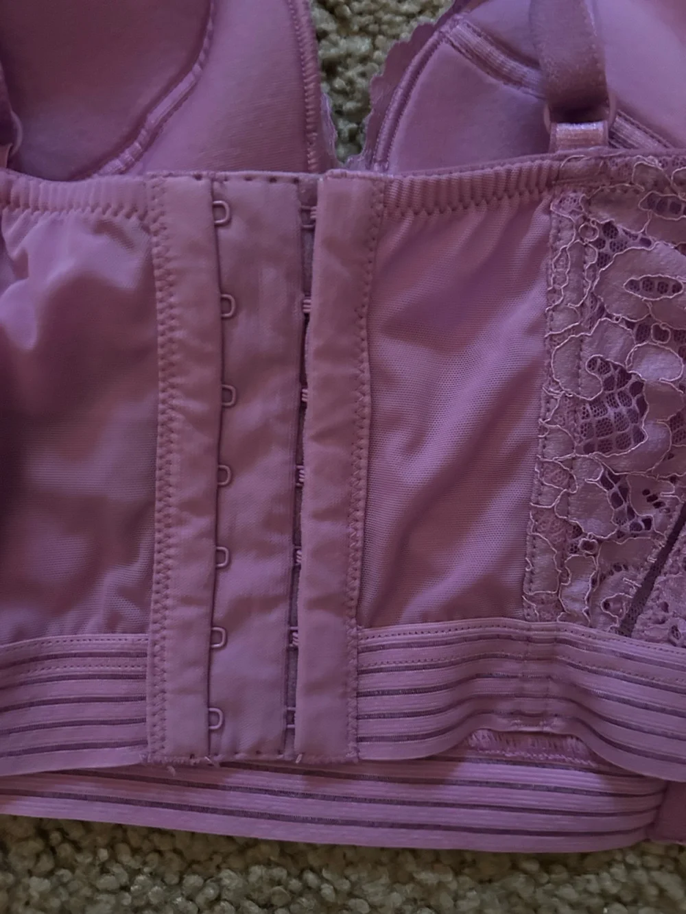 Victoria's Secret Lace Longline Bralette in Lavender Pink
